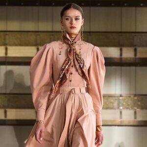 Ulla Johnson Silk Scarf and Scarf Brooch